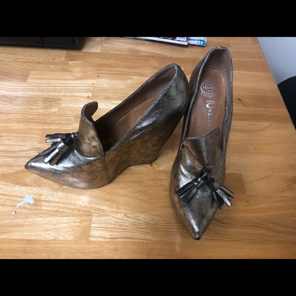 Jeffrey Campbell silver platform loafer heels - Picture 3 of 5